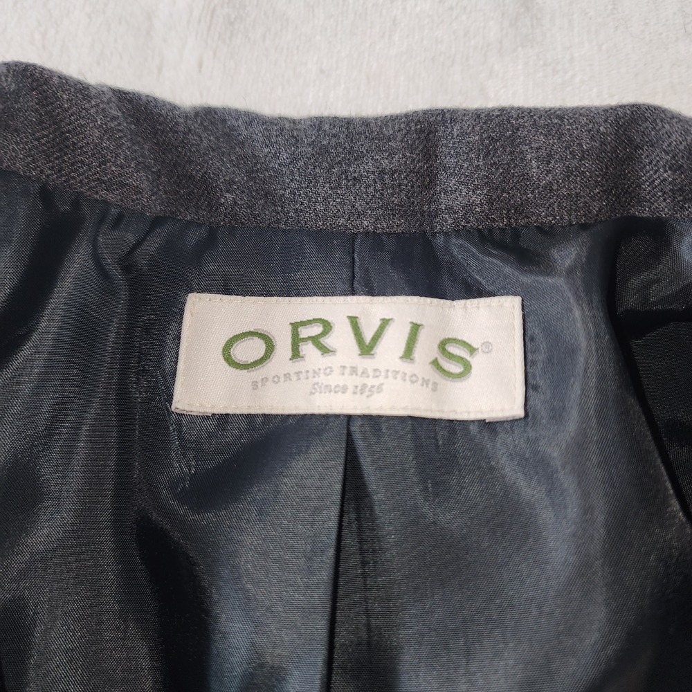 Orvis Womens Gray Single Button Blazer Jacket Size 18 Relaxed Fit Made in USA - Picture 3 of 9